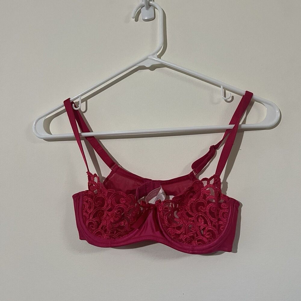 Victoria's Secret Women's Bra 34A Pink Lace Floral